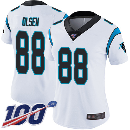 Carolina Panthers Limited White Women Greg Olsen Road Jersey NFL Football #88 100th Season Vapor Untouchable->youth nfl jersey->Youth Jersey